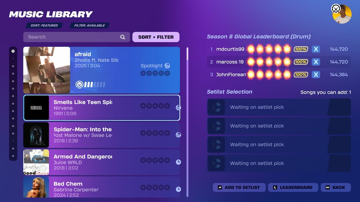 Fortnite Festival Songs for June 6