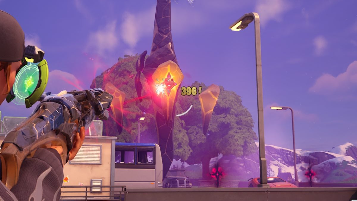 Fortnite destroying a spire