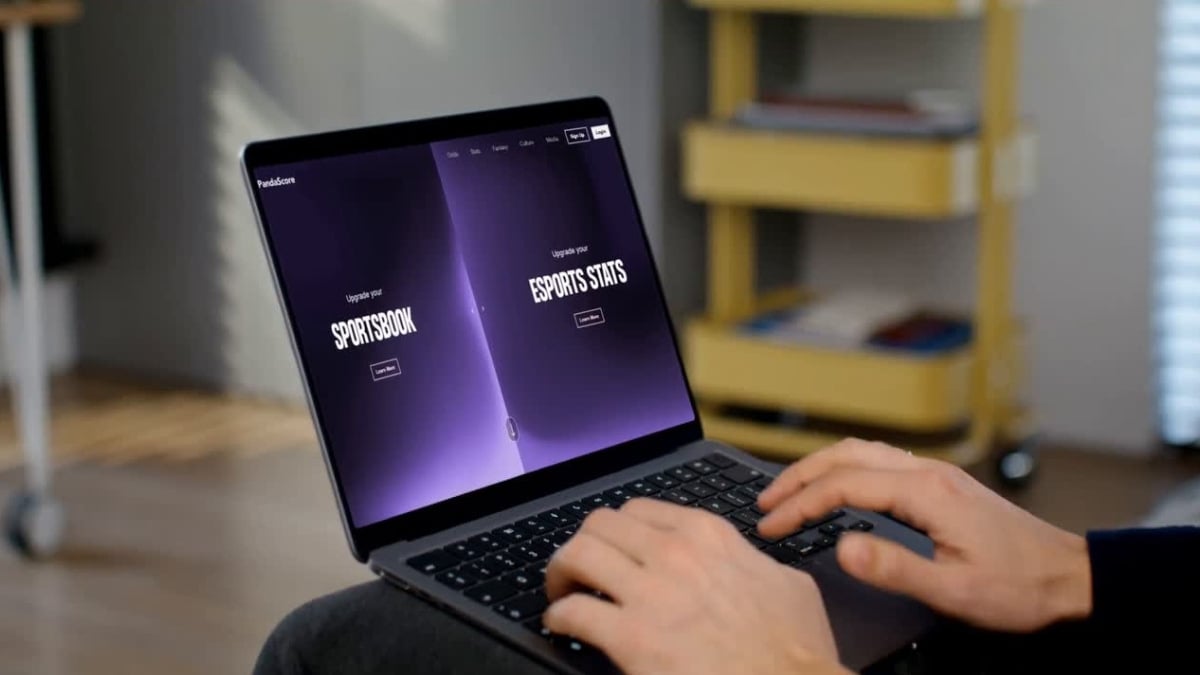 PandaScore's Daily Fantasy Esports platform shown on a laptop screen.