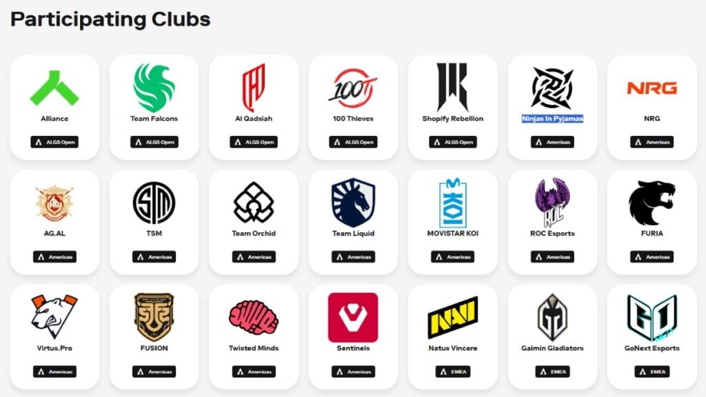 ALGS EWC 2025 teams