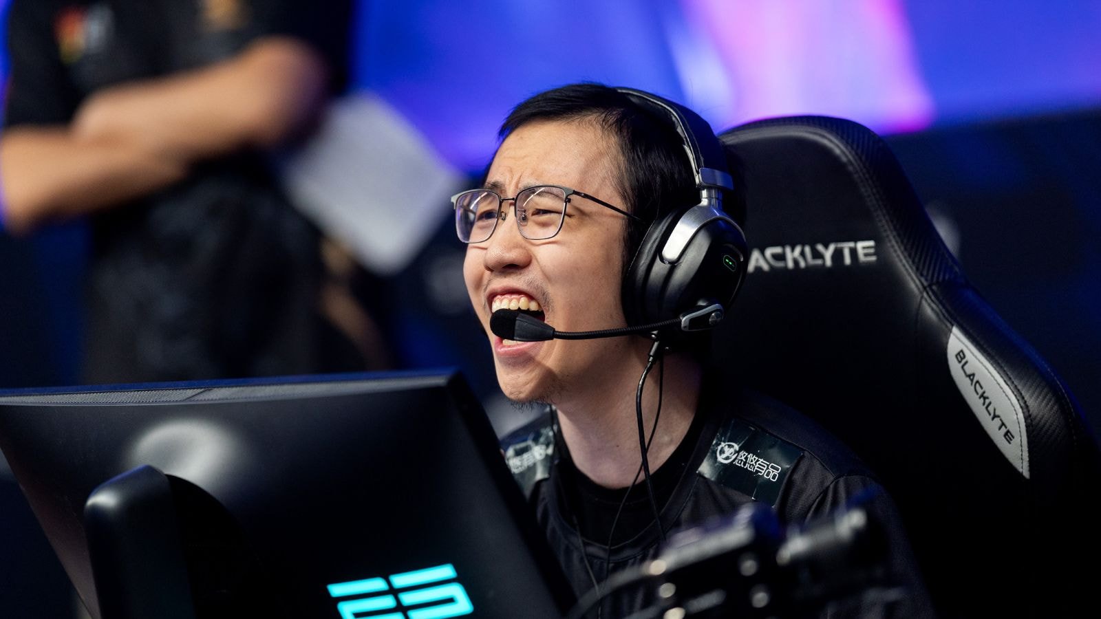 Lynn Vision Gaming's EmiliaQAQ screams following a victory at CS2 BLAST Austin Major 2025.