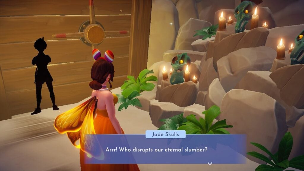 Talking to the jade skulls in DDV.