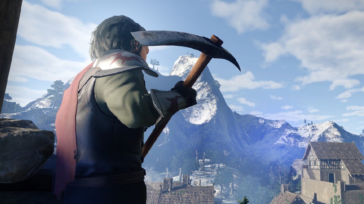 an image of a player with a pickaxe in Enshrouded