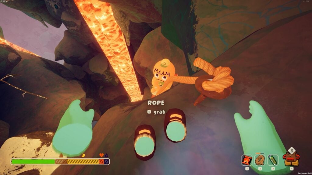 in-game screenshot of PEAK featuring the rope tool.