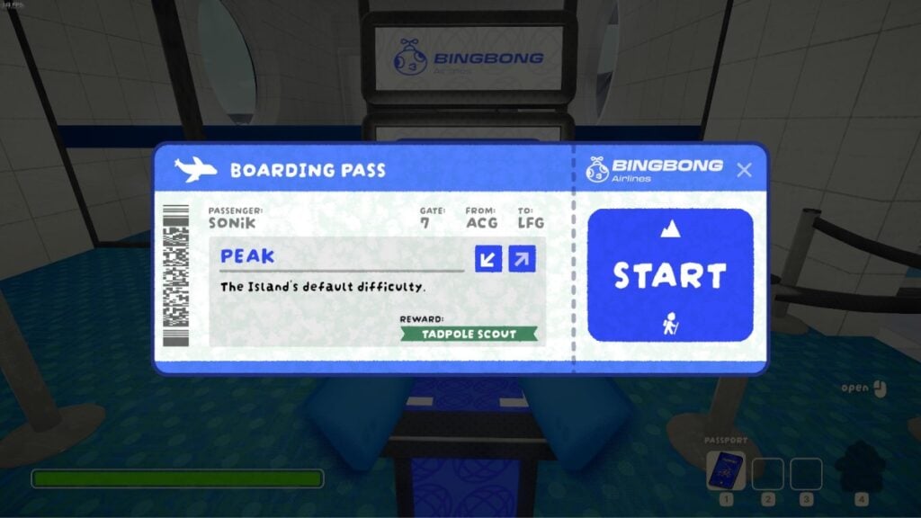 The default difficulty option in PEAK