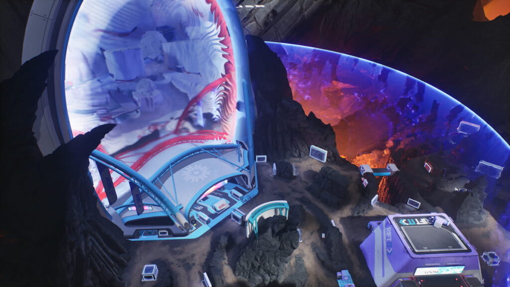 Portal connecting two maps in Splitgate 2 battle royale