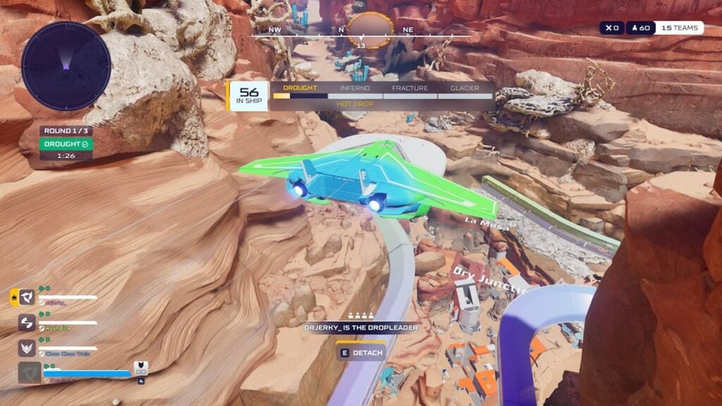 Shuttle in Splitgate 2's battle royale