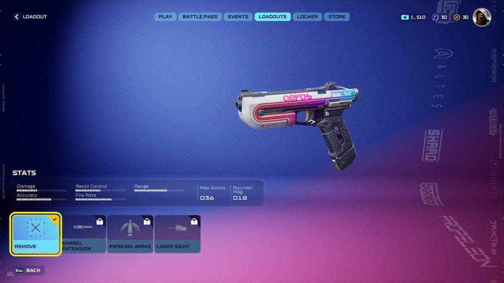 Juke pistol in Splitgate 2