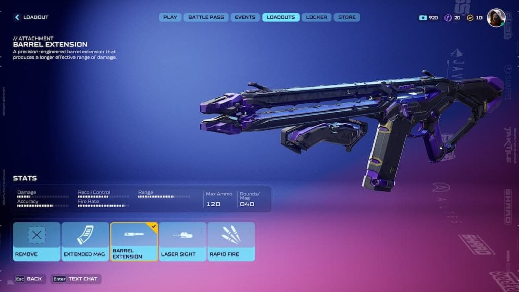 Synapse assault rifle in Splitgate 2