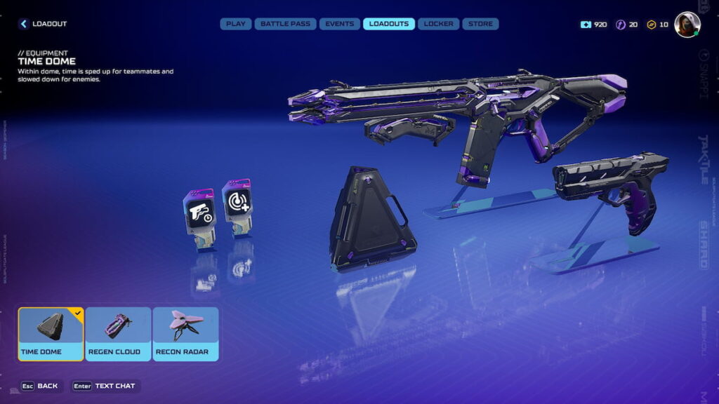 Time Dome equipment in Splitgate 2