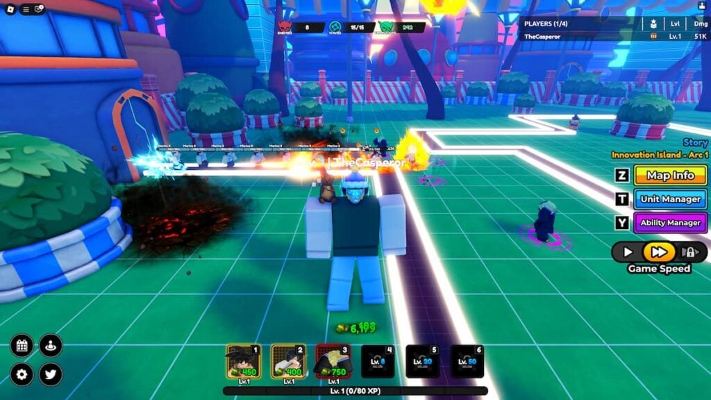 Picture showing a battle in All Star Tower Defense X .