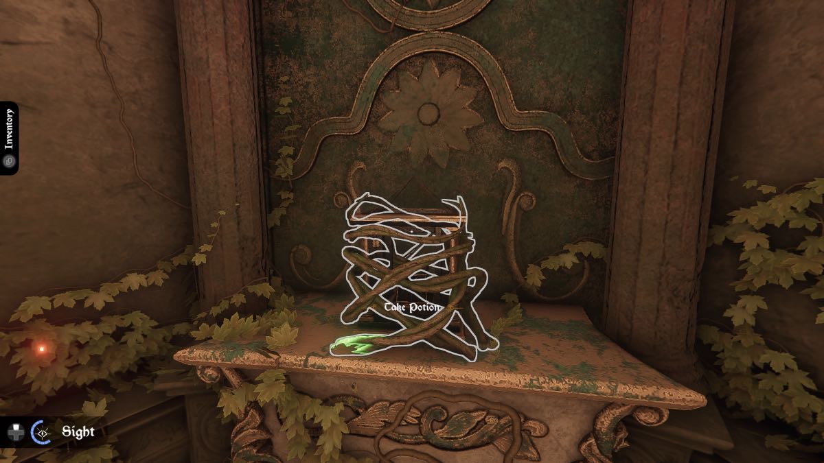 use the potion to dissolve vines