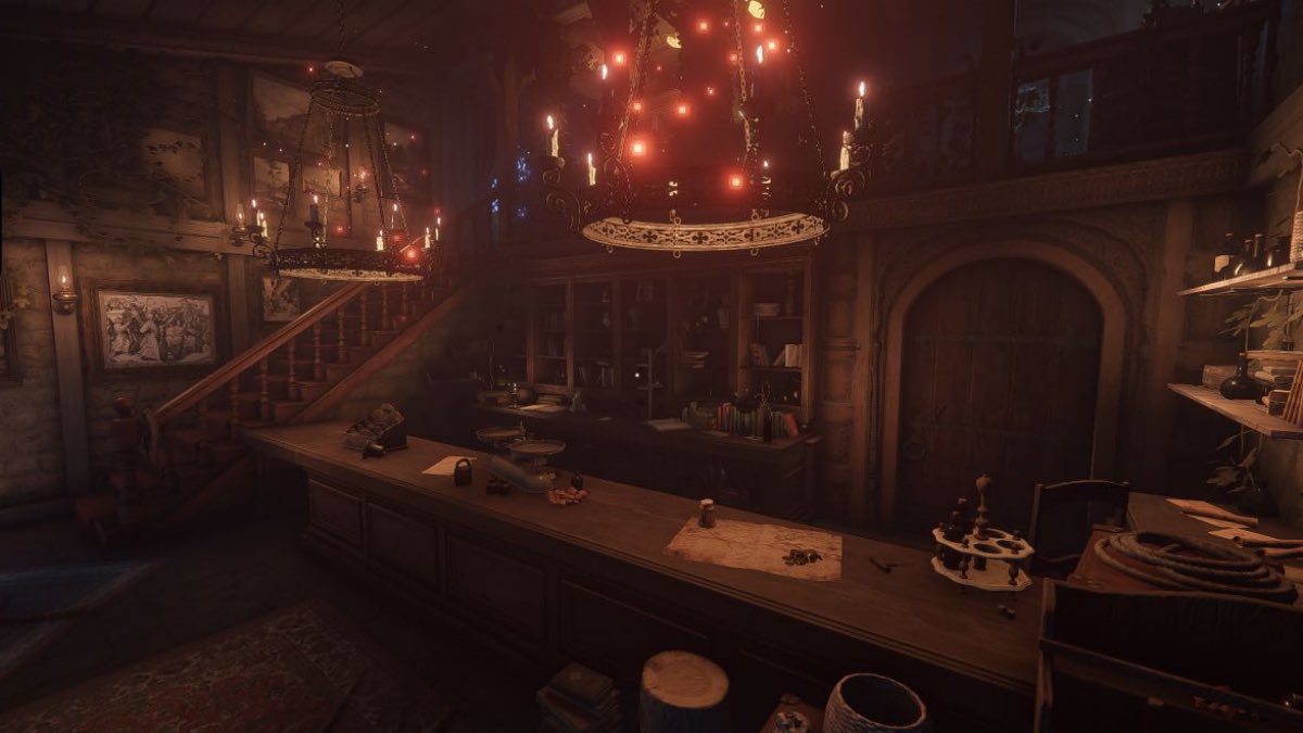 Escape_first_alchemist first room with warm lights and a bar