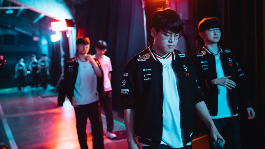 Gumayusi of T1 competes at MSI 2025 Bracket Stage Day 10 at the Pacific Coliseum in Vancouver, Canada on July 11, 2025.