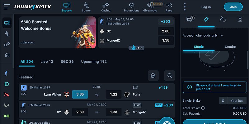 Thunderpick Sports US - eSports