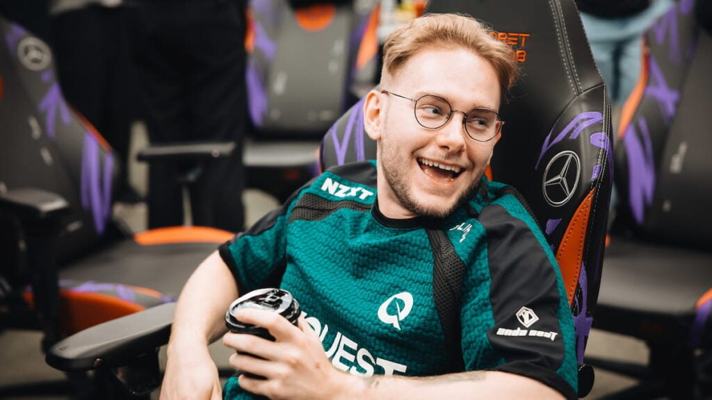 Inspired of FlyQuest reacts back stage during MSI 2025 Bracket Stage Day 2 at the Pacific Coliseum in Vancouver, Canada on July 02, 2025.