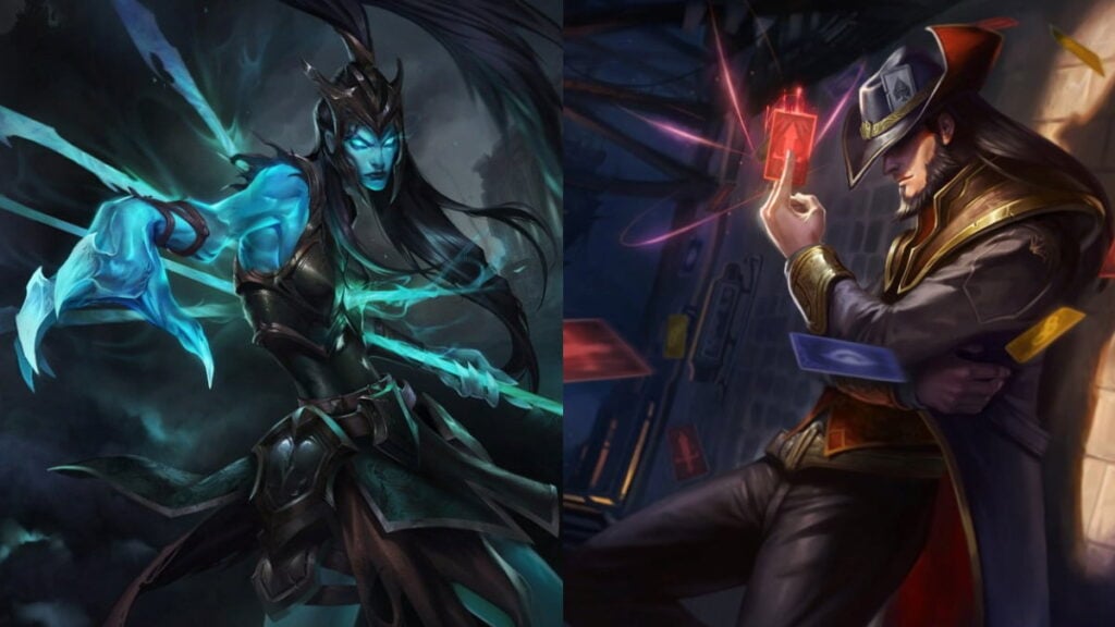 Picture showing Kalista and Twisted Fate in League of Legends.