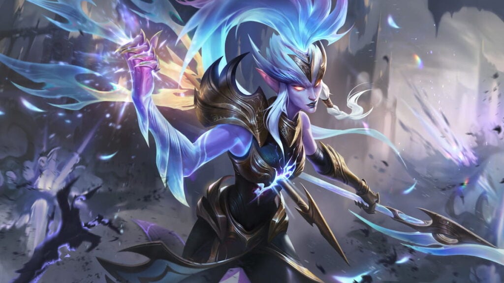 Picture showing the Dawnbringer Kalista skin in League of Legends.