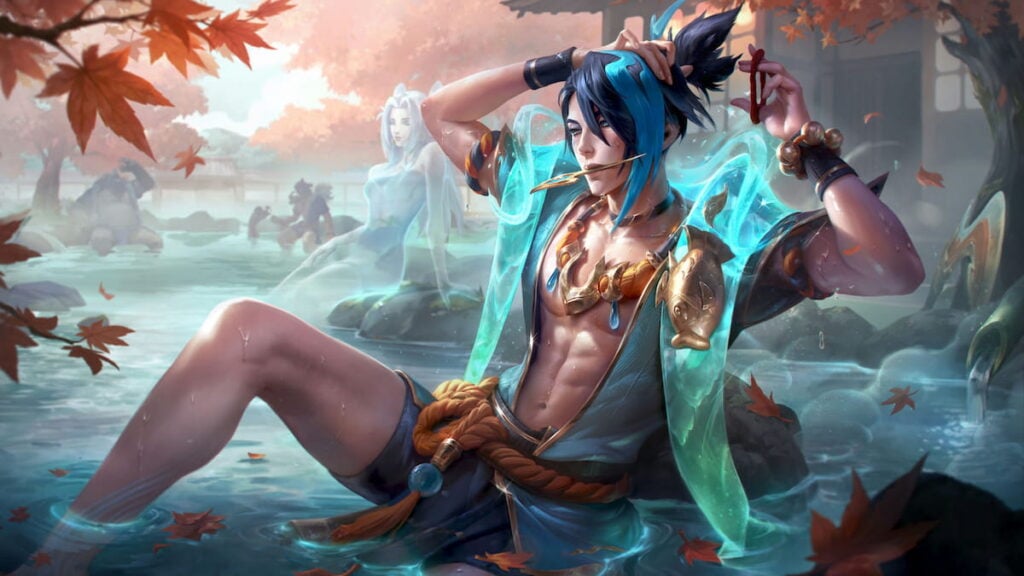 Picture showing Spirit Blossom Aphelios in League of Legends.