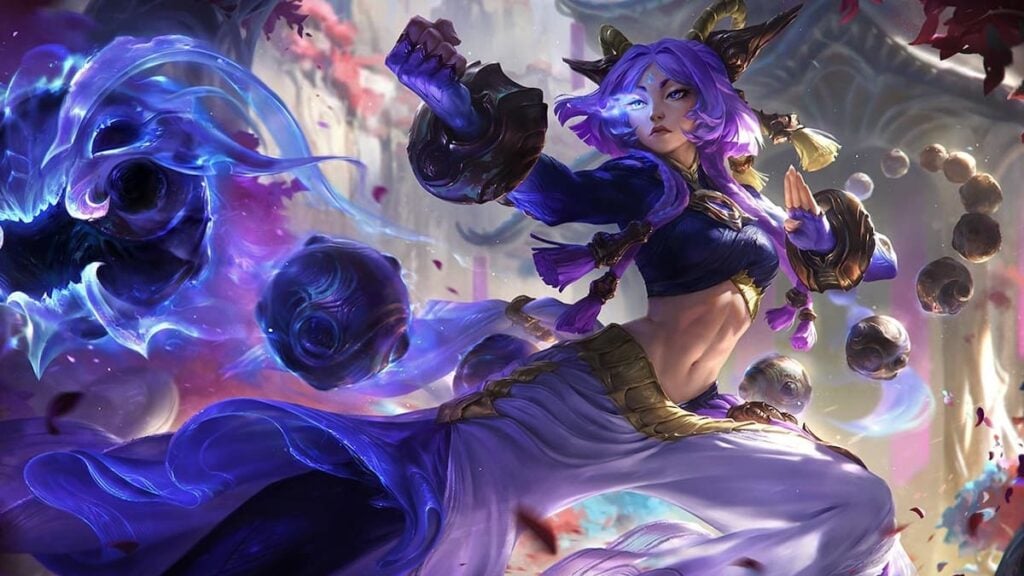 Picture showing Yunara from League of Legends.