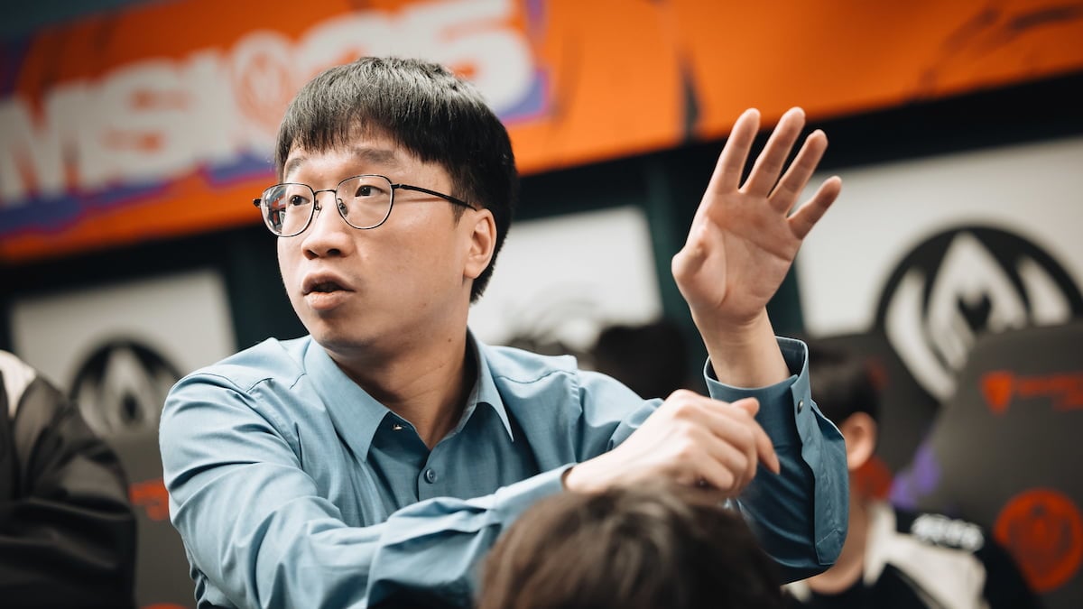 Coach Tabe of Anyone's Legend is seen back stage during MSI 2025 Bracket Stage Day 2 at the Pacific Coliseum in Vancouver, Canada on July 02, 2025.