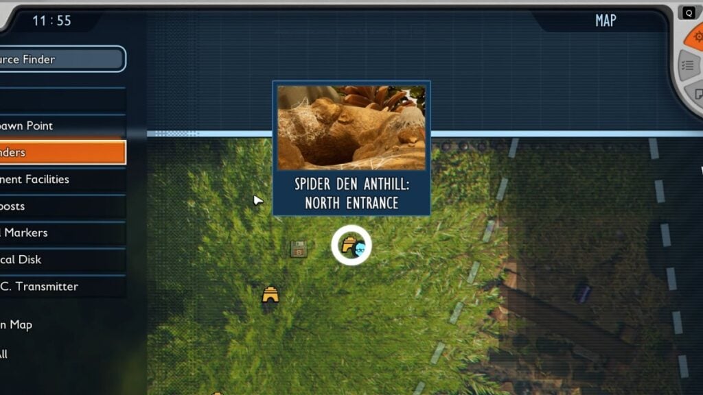 the Spider Den Optical Disk location in Grounded 2
