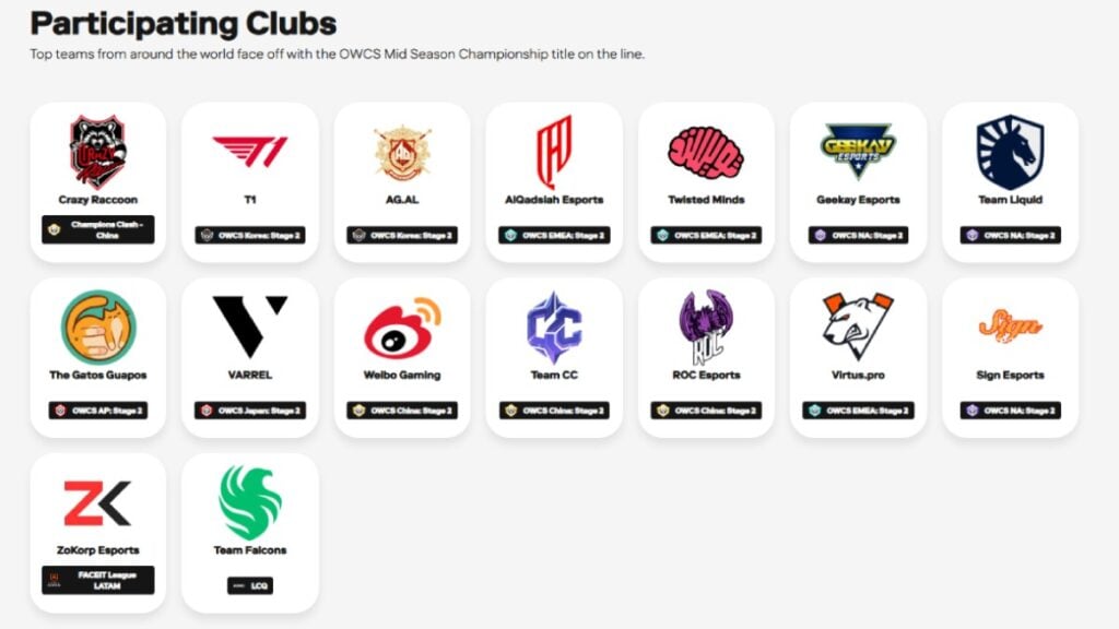 all Overwatch 2 EWC 2025 teams