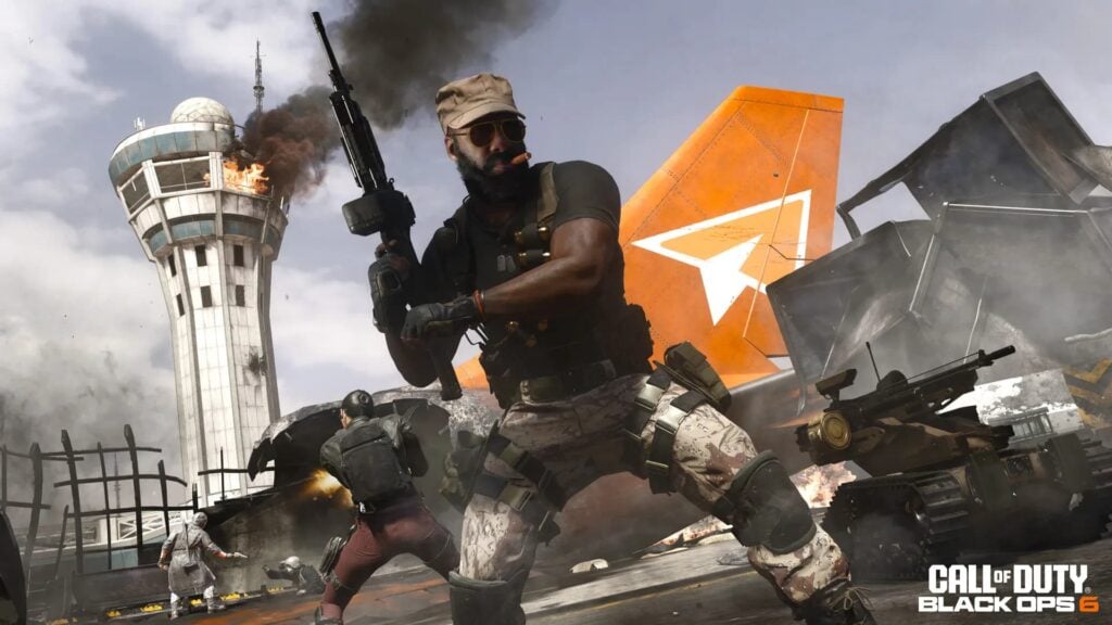 Sim operator battling enemies on Runway map in BO6 season 5.