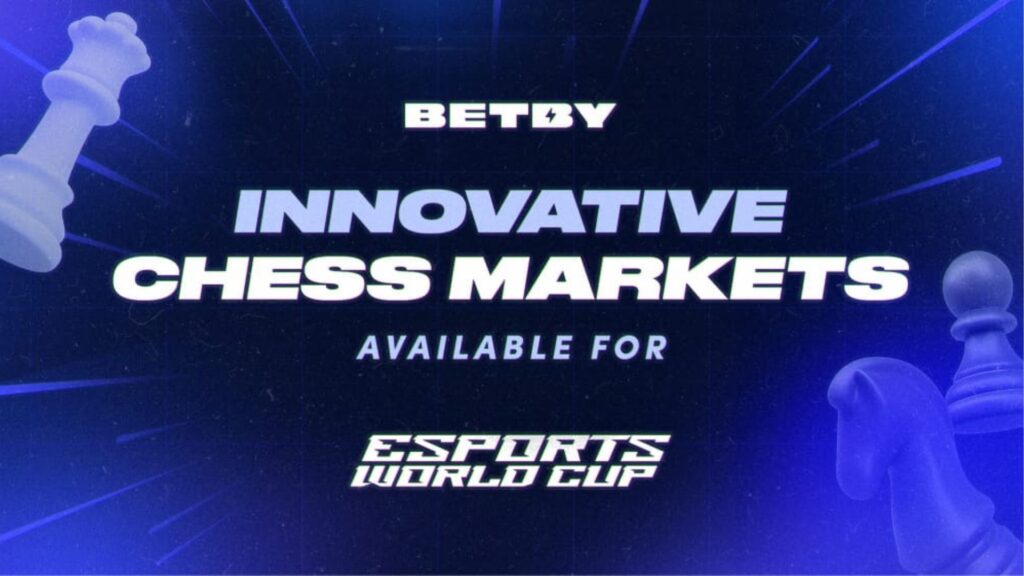 BETBY poster on innovative chess markets available for the Esports World Cup.