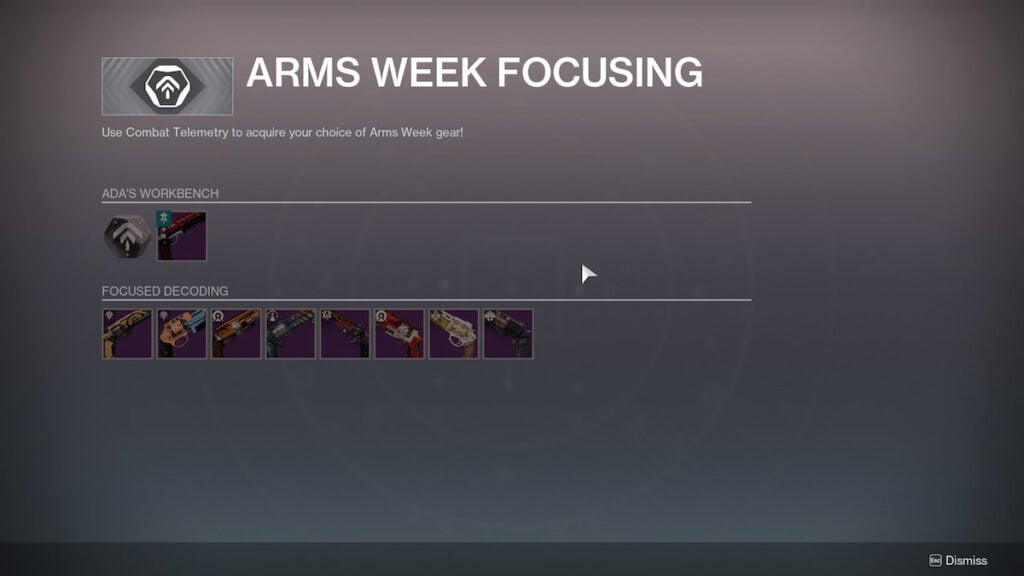 Arms Week focusing in Destiny 2