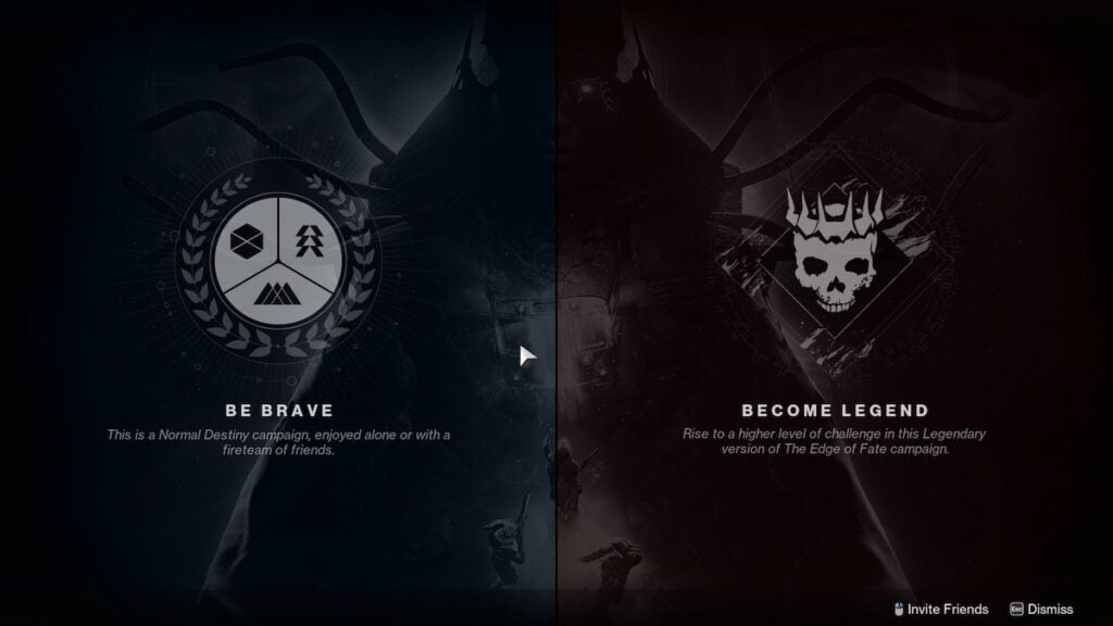 The Edge of Fate campaign difficulty settings