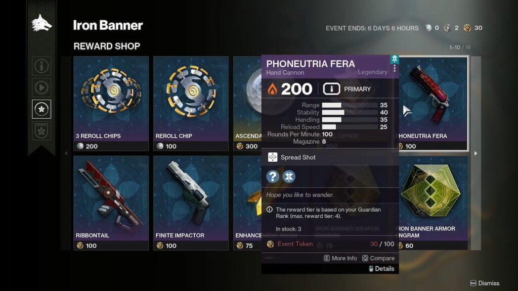 Event Home menu in Destiny 2