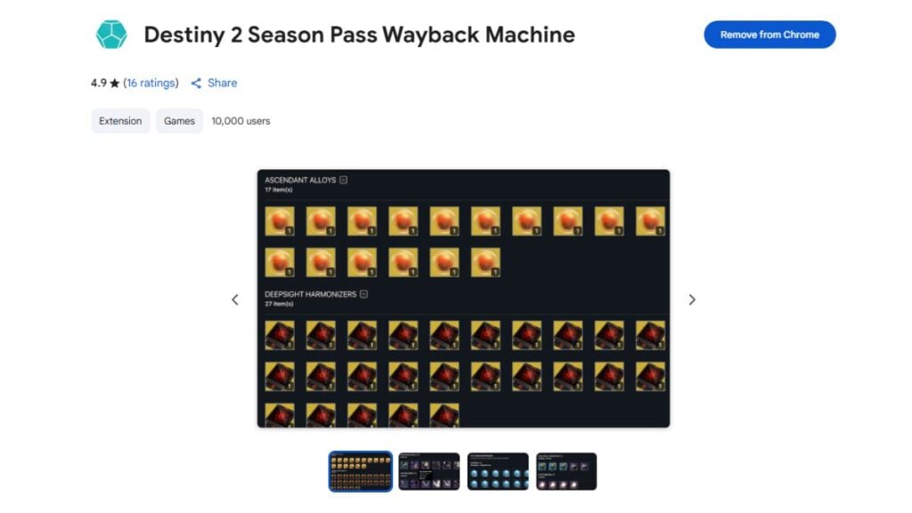 Destiny 2 Season Pass Wayback Machine Chrome page