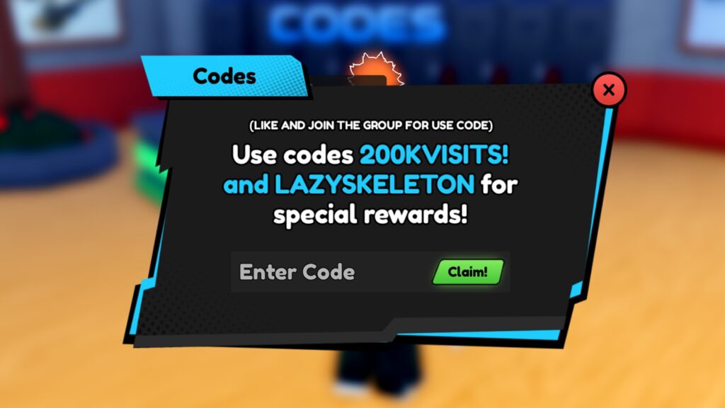 in-game screenshot featuring the codes text box in DodgeBall X.