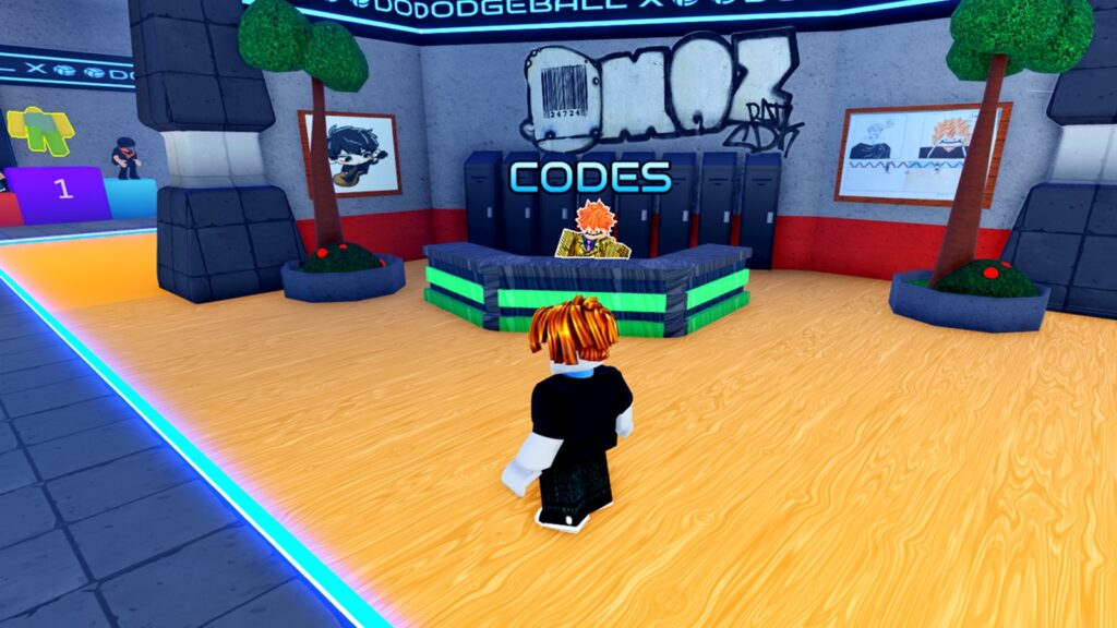 in-game screenshot featuring the codes section in DodgeBall X.
