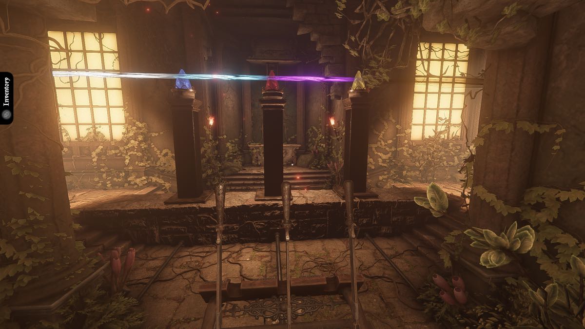 beam through three crystals