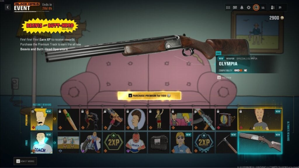 The Olympia reward from the Beavis and Butt-Head Event.
