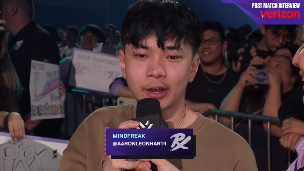 mindfreak being interviewed by Yinsu at VALORANT Masters Toronto final after winning