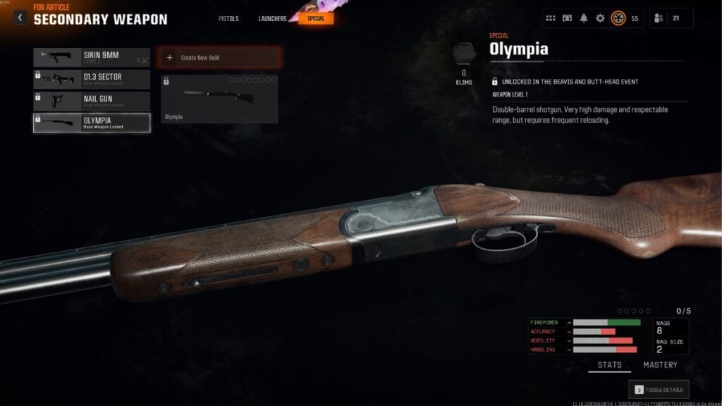 The Olympia weapon under the Special section in Black Ops 6