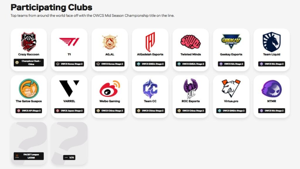 all OW2 Esports World Cup 2025 teams