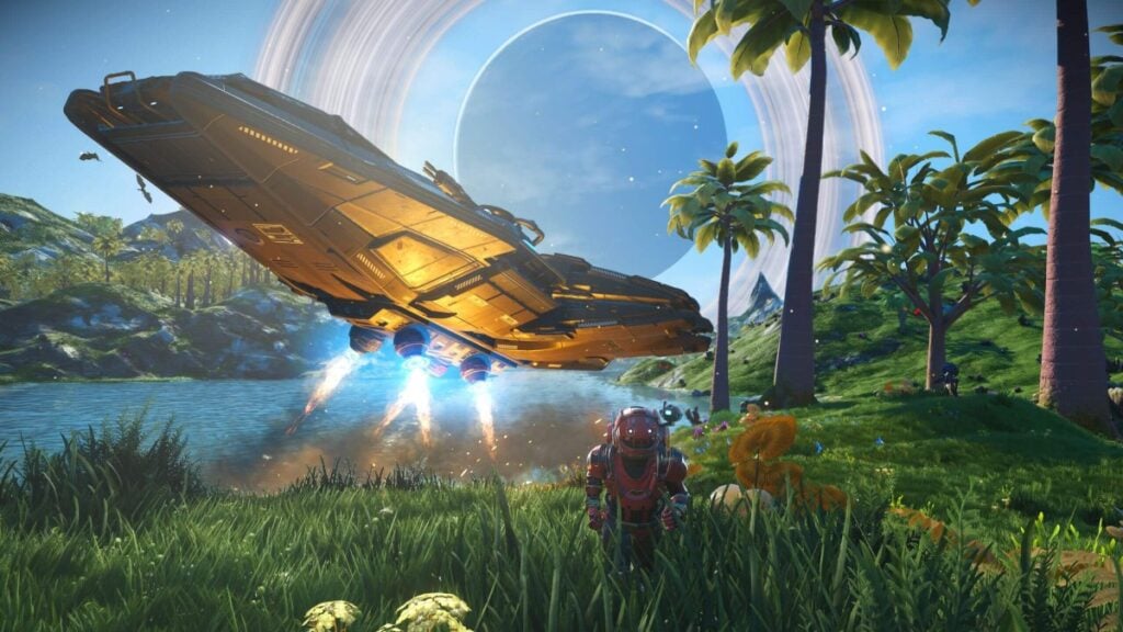 a Corvette-class ship in No Man's Sky