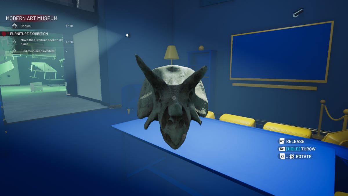 skull in blue room