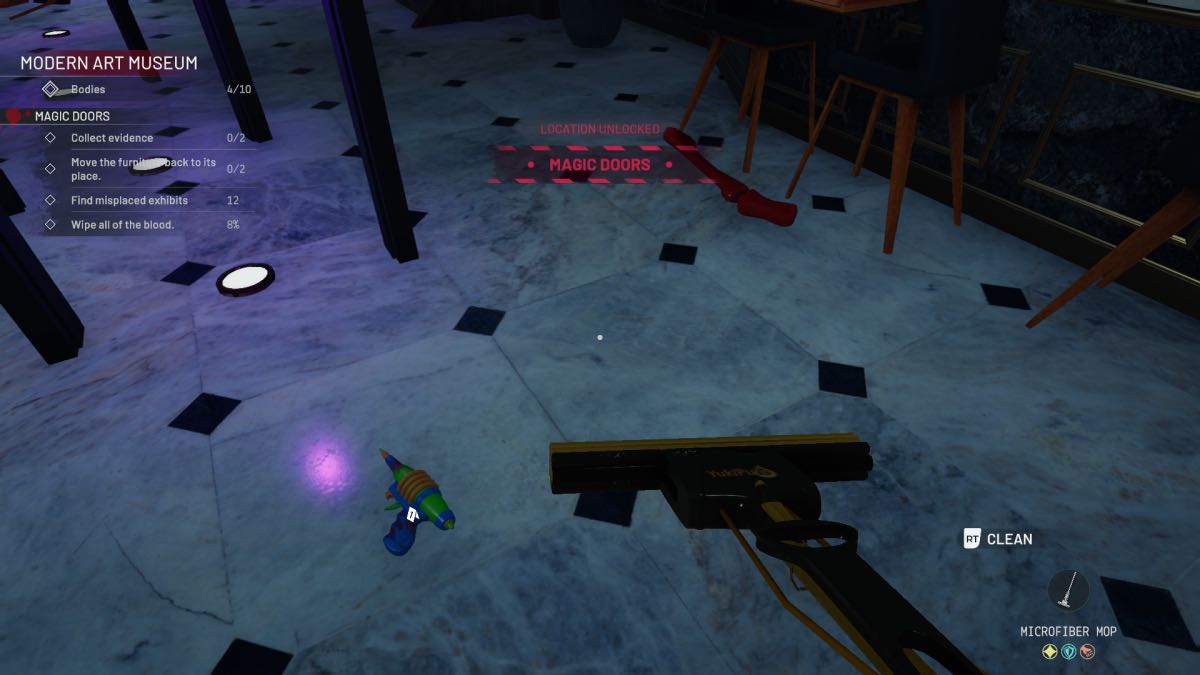 mopping the floor toy gun