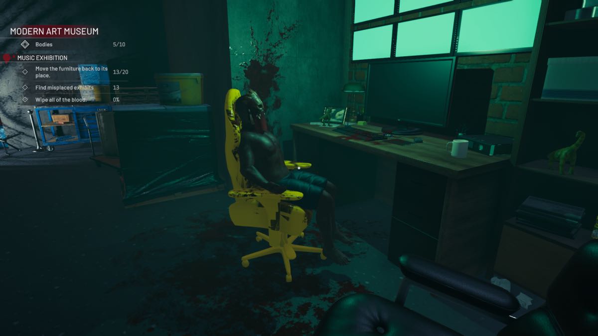 body in chair