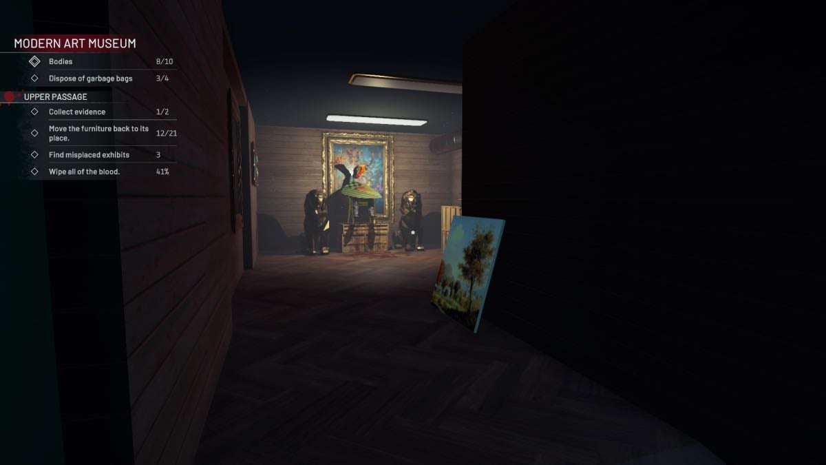 room with shield and painting