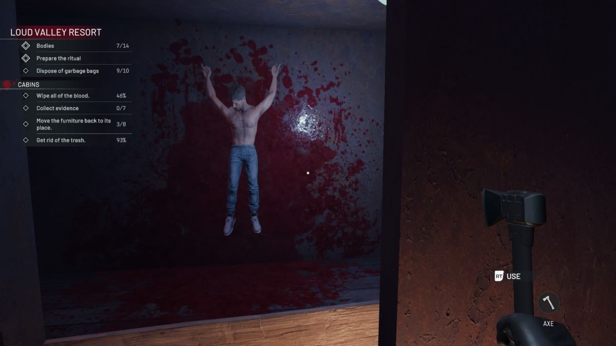 body pinned to wall