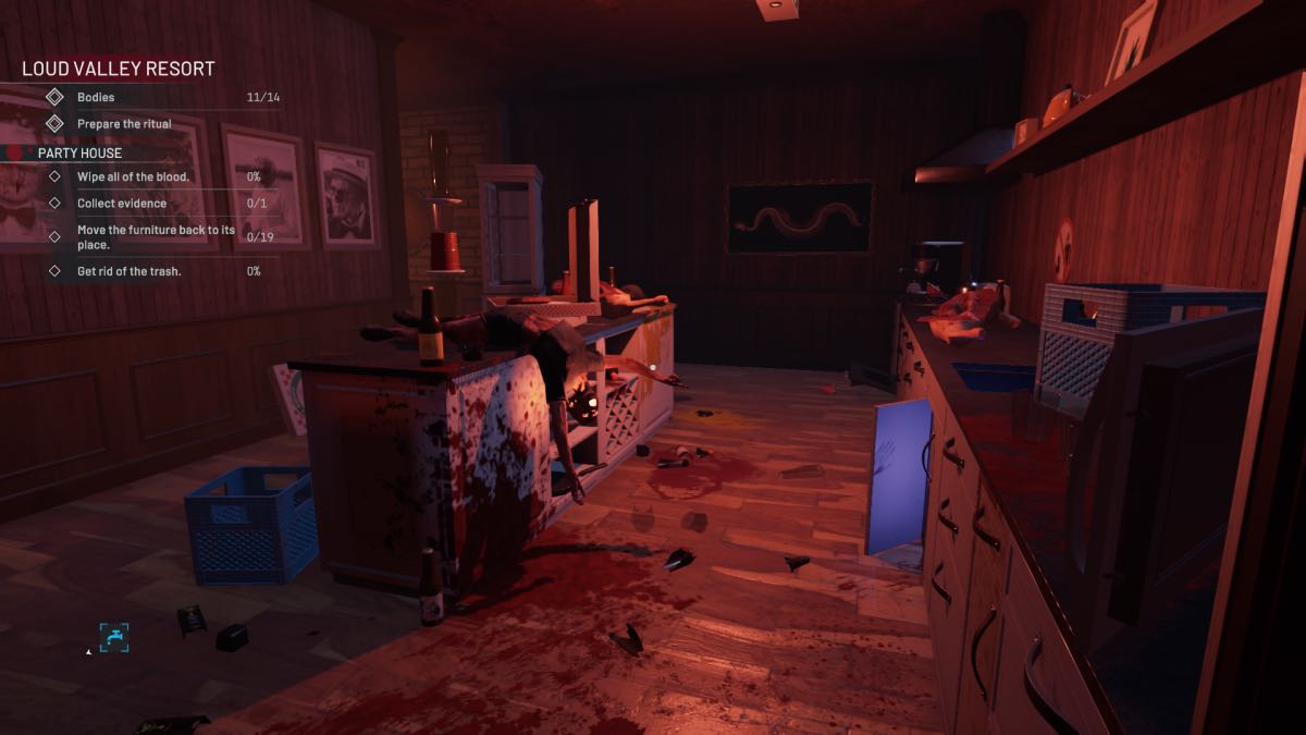kitchen with body and blood