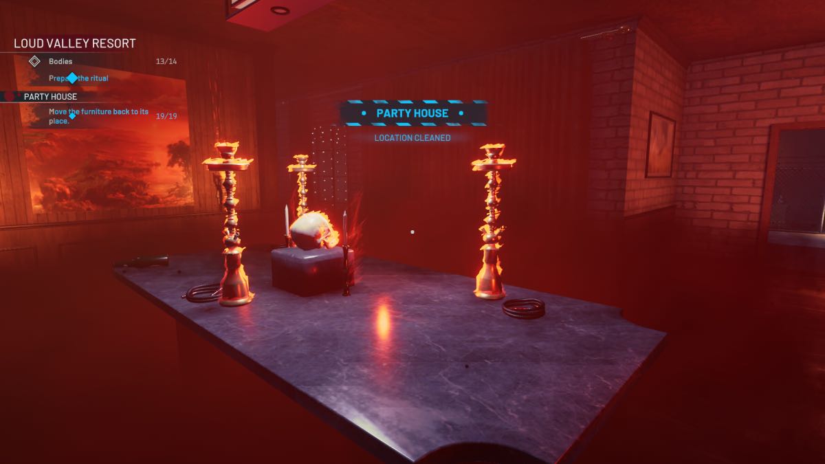 altar with skull and candlesticks