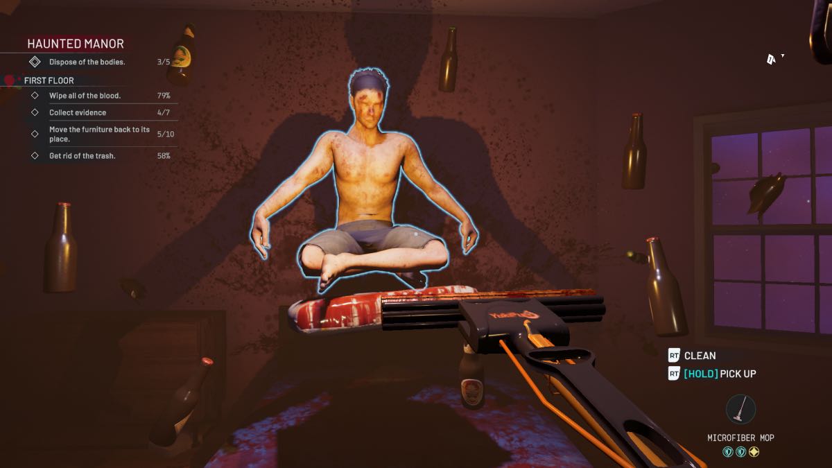 body floating on bed