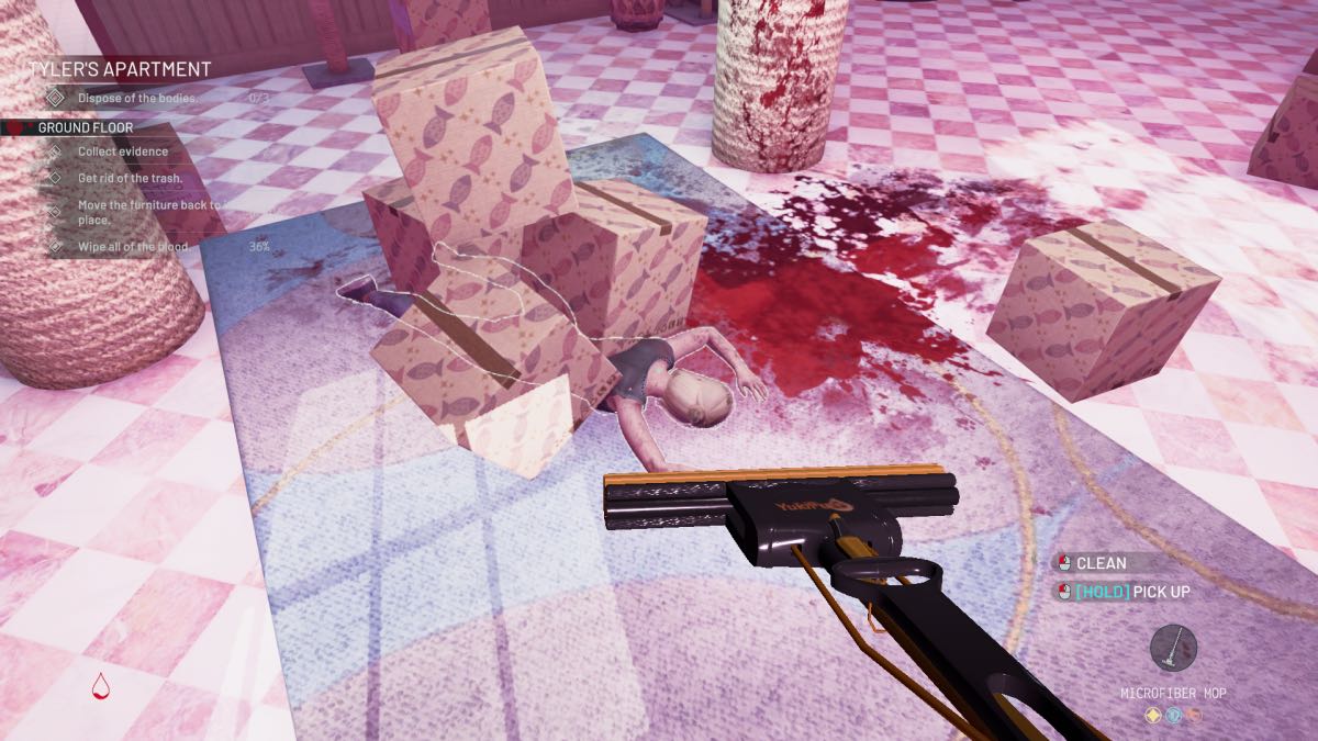 body in blood and boxes